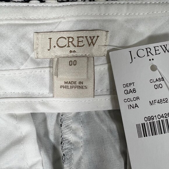 NWT J.Crew Womens Black White Geometric Preppy Neutral Chino Shorts Size 00 - Picture 7 of 10